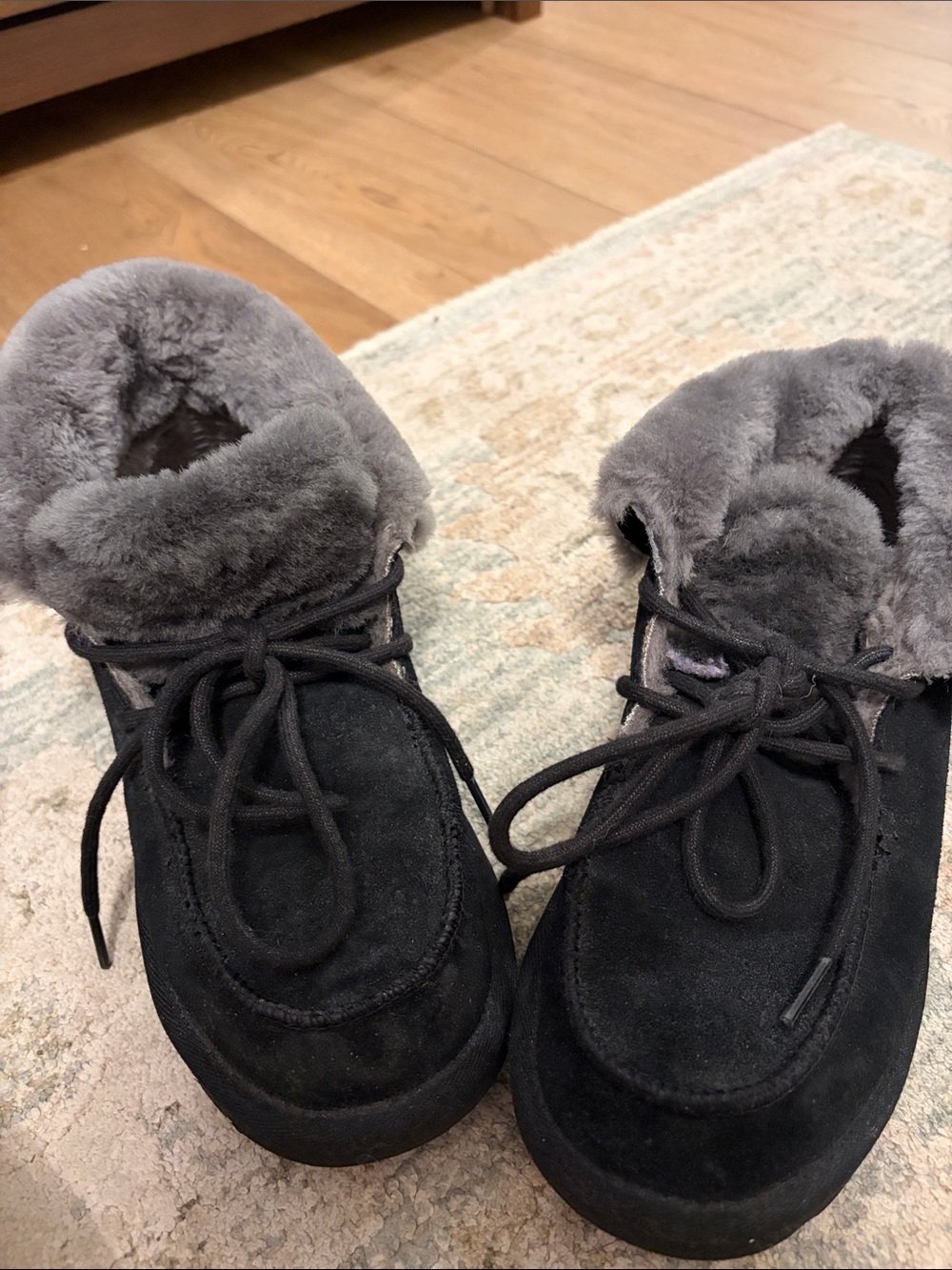 UGG Black Fur-Lined Boots US 8
